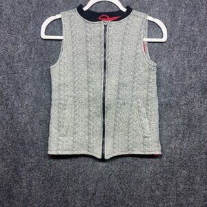 Outdoor Kids Full Zip Herringbone Quilted Vest Size 12 Grey Red 6894993